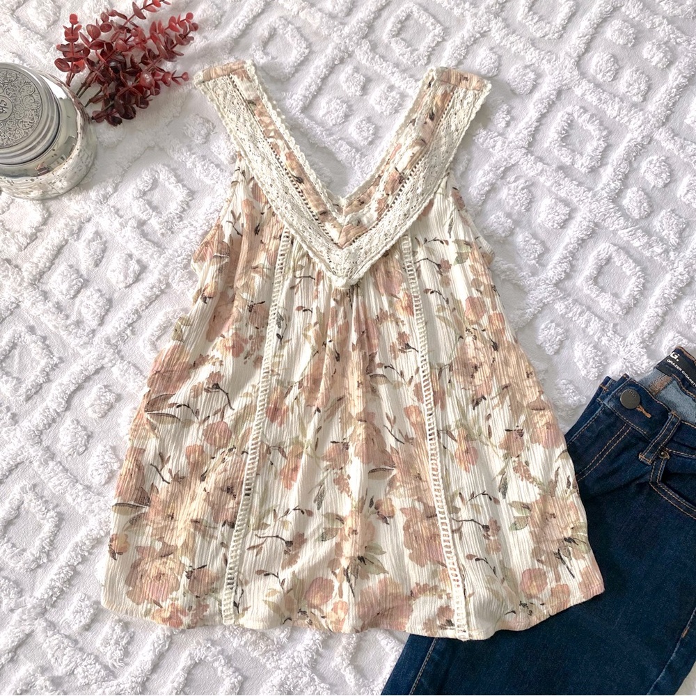 Maurices Crochet V Neck Tank Top